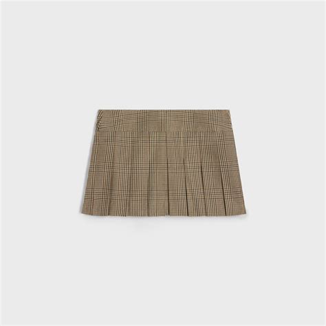 celine pleated mini skirt|PLEATED BANDEAU MINI SKIRT IN LINEN AND WOOL.